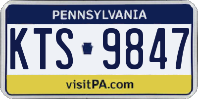 PA license plate KTS9847