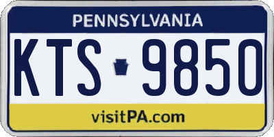 PA license plate KTS9850