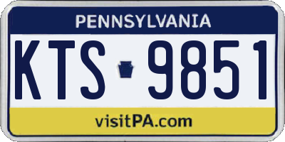 PA license plate KTS9851