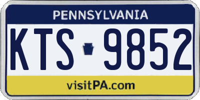 PA license plate KTS9852