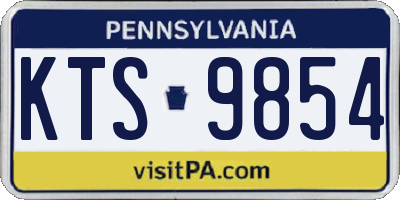 PA license plate KTS9854