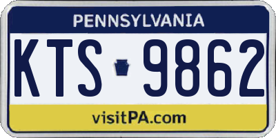 PA license plate KTS9862
