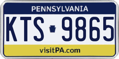 PA license plate KTS9865