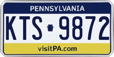 PA license plate KTS9872