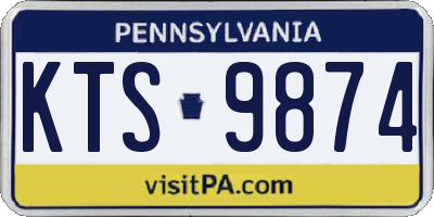PA license plate KTS9874
