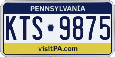 PA license plate KTS9875