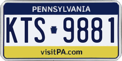 PA license plate KTS9881