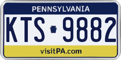 PA license plate KTS9882