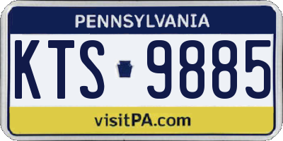 PA license plate KTS9885