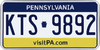 PA license plate KTS9892