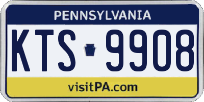 PA license plate KTS9908