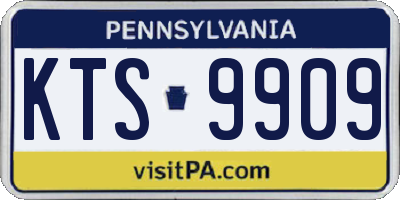 PA license plate KTS9909
