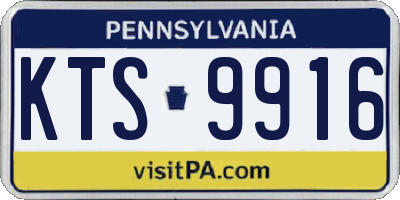 PA license plate KTS9916