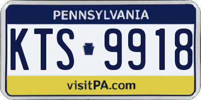 PA license plate KTS9918