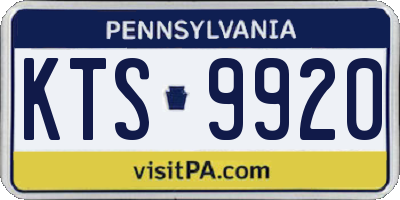 PA license plate KTS9920