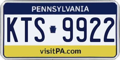 PA license plate KTS9922