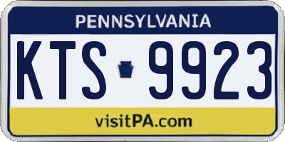 PA license plate KTS9923