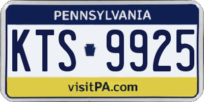 PA license plate KTS9925