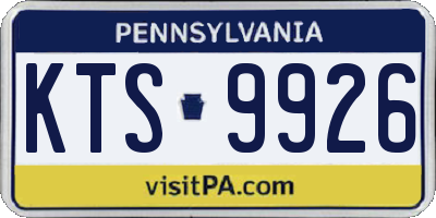 PA license plate KTS9926