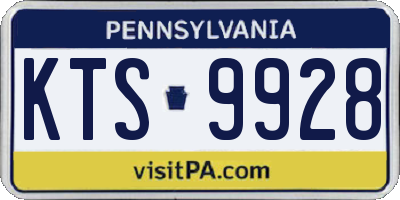 PA license plate KTS9928