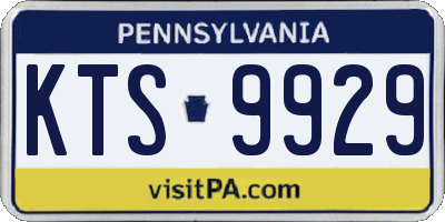PA license plate KTS9929