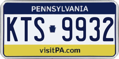 PA license plate KTS9932