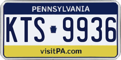 PA license plate KTS9936
