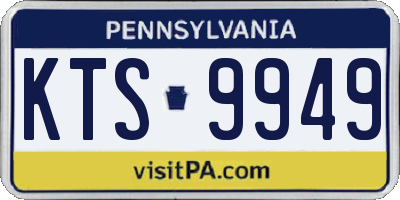 PA license plate KTS9949