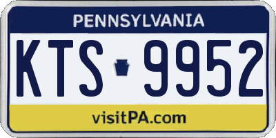 PA license plate KTS9952
