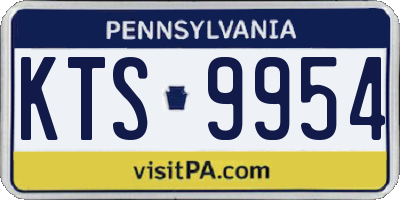 PA license plate KTS9954