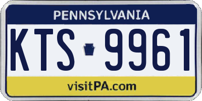 PA license plate KTS9961