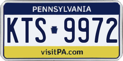 PA license plate KTS9972