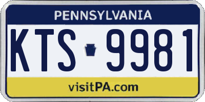 PA license plate KTS9981