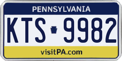 PA license plate KTS9982