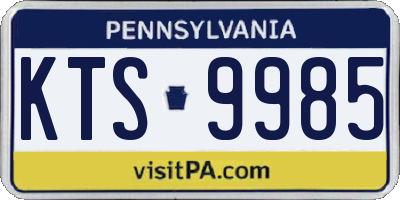 PA license plate KTS9985