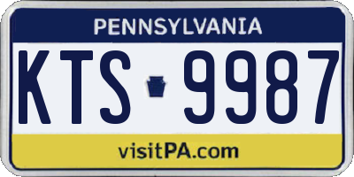 PA license plate KTS9987