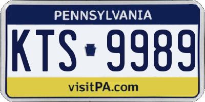 PA license plate KTS9989