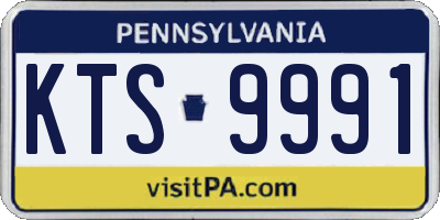 PA license plate KTS9991