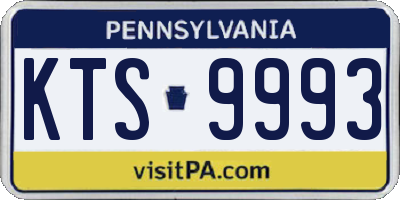 PA license plate KTS9993