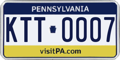 PA license plate KTT0007