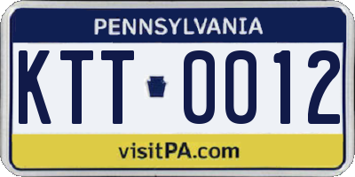 PA license plate KTT0012