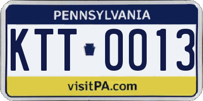 PA license plate KTT0013