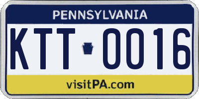 PA license plate KTT0016