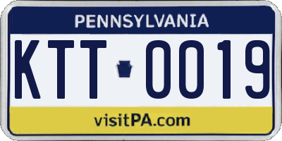 PA license plate KTT0019