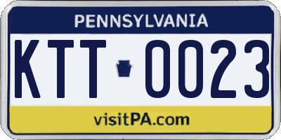 PA license plate KTT0023