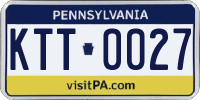 PA license plate KTT0027