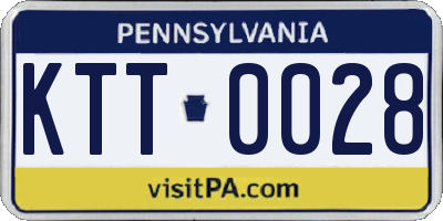 PA license plate KTT0028