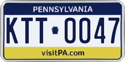 PA license plate KTT0047