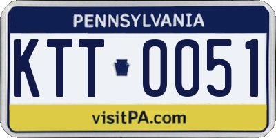PA license plate KTT0051