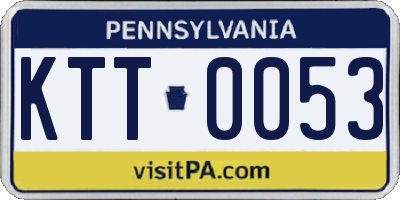 PA license plate KTT0053